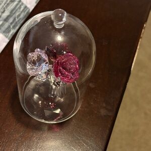 Swarovski Pink and Clear Crystal Rose Display